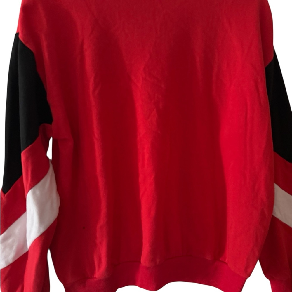 Vintage Disney 101 Dalmatians Colorblock Crewneck Sweatshirt Red Black White - Picture 2 of 5